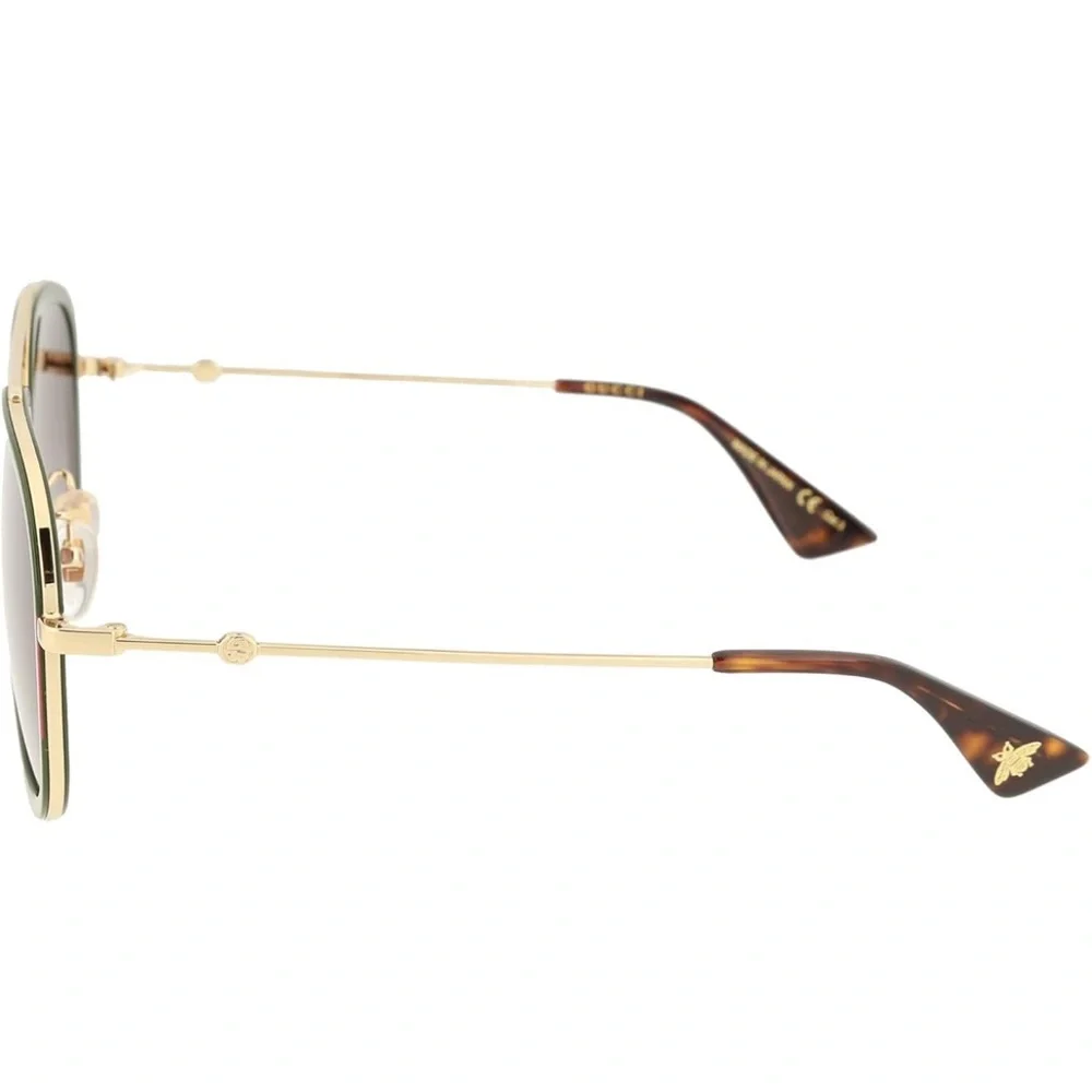 Gucci Sunglasses with Green and Gold Accents. WORN 2X - Picture 3 of 12